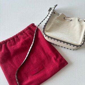 Valentino Garavani Rockstuf Bag - Calfskin Leather - Ivory/Cream
